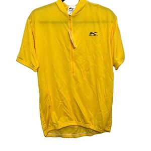 Vintage 90's NWT Kucharik Mens Yellow Half‎ Zip Short Sleeve Jersey Top Size XL